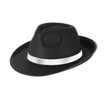 Chapeau Fedoras élégant pour Costume de jeu de-ruban blanc noir