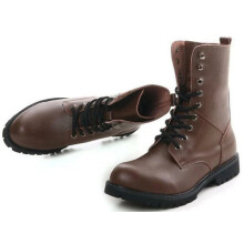 (Brown, US7/7.5 = UK7 = EUR40) 2024 Mens Lace Up Motor Combat Oxfords PU Leather Military Round Toe Ankle Boots