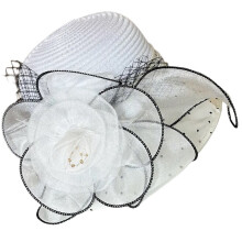 Chapeau d'église pour femmes, chapeau melon-Blanc taille unique