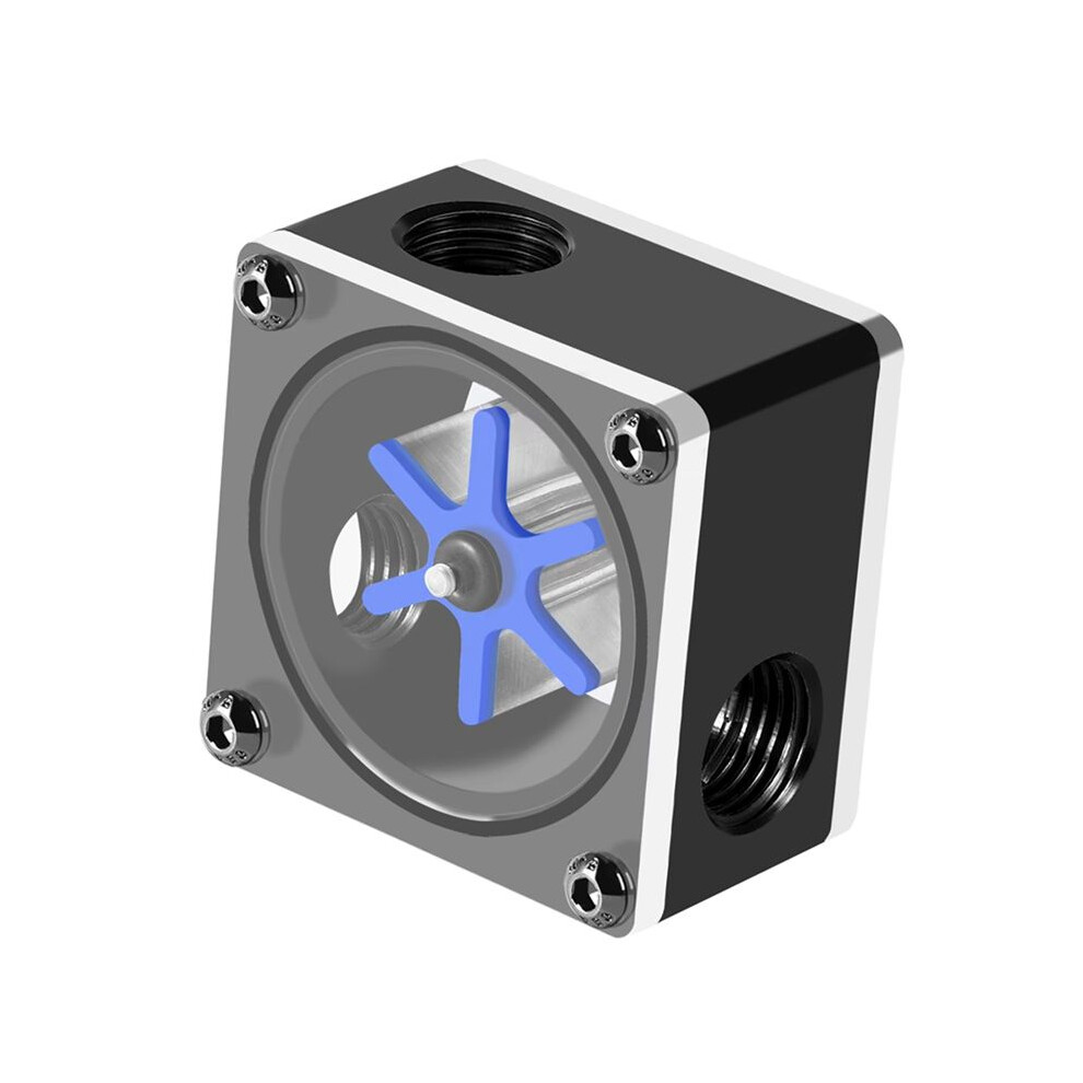 3Ways Water Cooling Flowmeter 6 Impeller Flow Meter Indicator G1/4 Thread For Computer Pc Water Cooling System 4713616130417