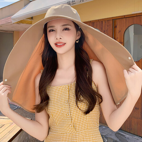 Chapeau queue de cheval résistant au soleil, avec-Beige 1