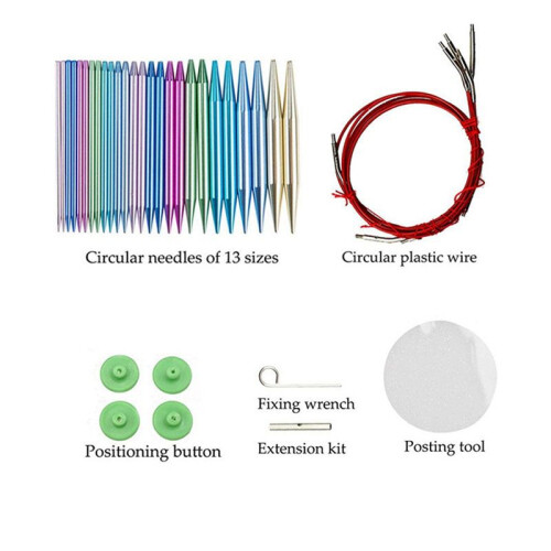 Circular Needle Set Aluminum Oxide Removable and Interchangeable Circular Needle DIY Knitting Tool Sweater Needle Set 1
