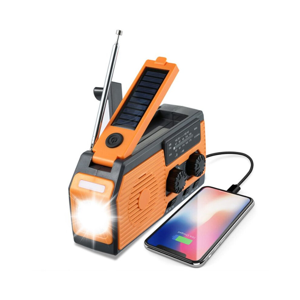5000mAh Emergency Solar Power Radio USB Charging Hand Crank Dynamo Flashlight FM AM WB NOAA Weather Radio Power Bank