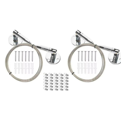 Kids Artwork Display System - 6.5 Ft Adjustable Self-Locking Wire with 30 Clips for Art,Curtains,and More