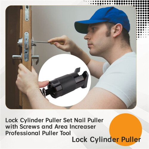 Lock Cylinder Puller Set Nail Puller with Screws and Area Increaser Professional Puller Tool 2