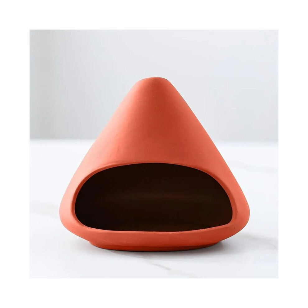 Ceramic Incense Holder, Handmade Smudge Bowl, Sage Burning Tray Incense Burner For Yoga - Stick Compatible Red 6132772561220