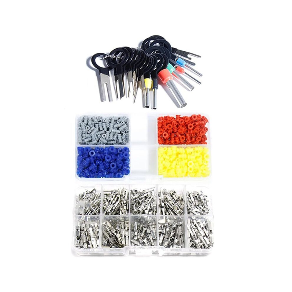 690Pcs Connector Pins Crimped Terminal Automotive Car Kit Electrical 1-3.5Mm Motorcycle Atv Wire Male Female Crimp Set 4712497254328