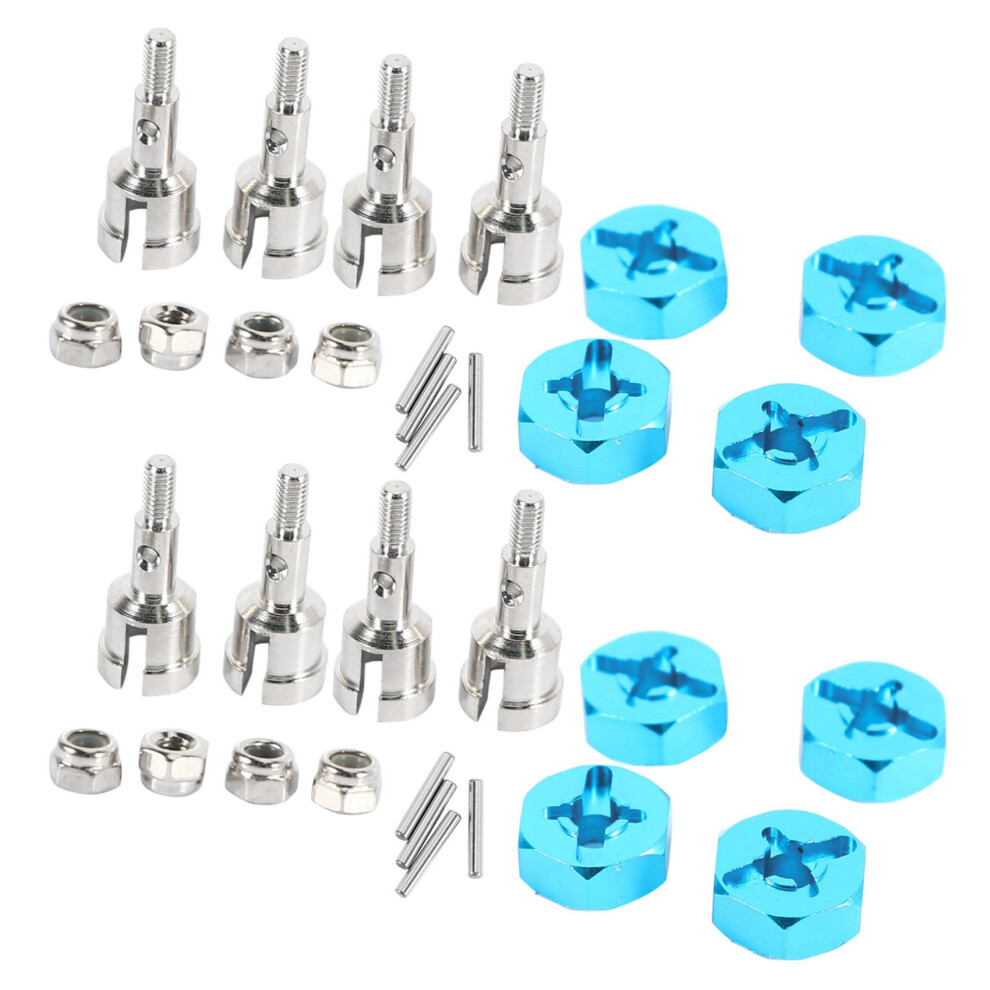 2Set Wheel Conversion Set Axle & 12Mm Hex Dive Hub Turn 1/10 On Road For Wltoys 1/18 A959 A969 A979 A959b A969-B Blue 4713747112313
