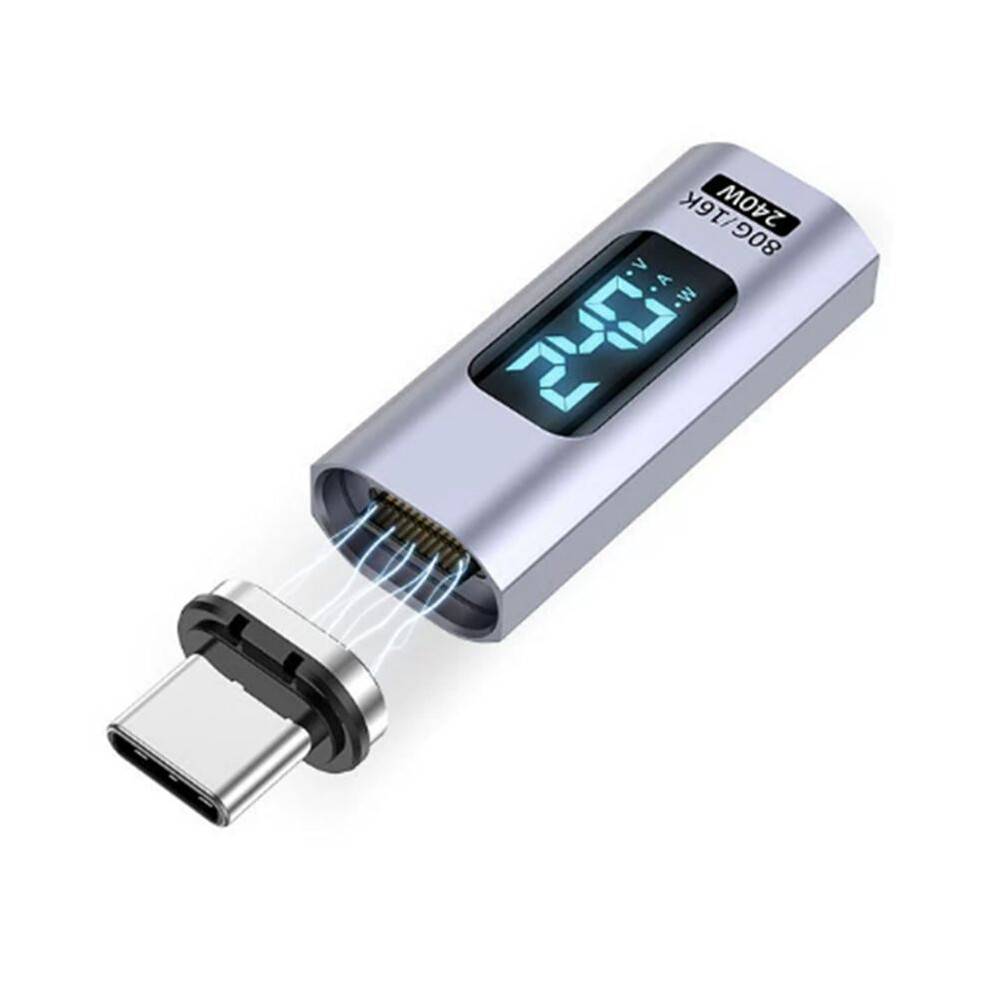 Pd 240W Magnetic Usb C Adapter Fast Charging Type C To Usb C Usb4 Connector 80Gbps 16K60hz Straight 4711858682602