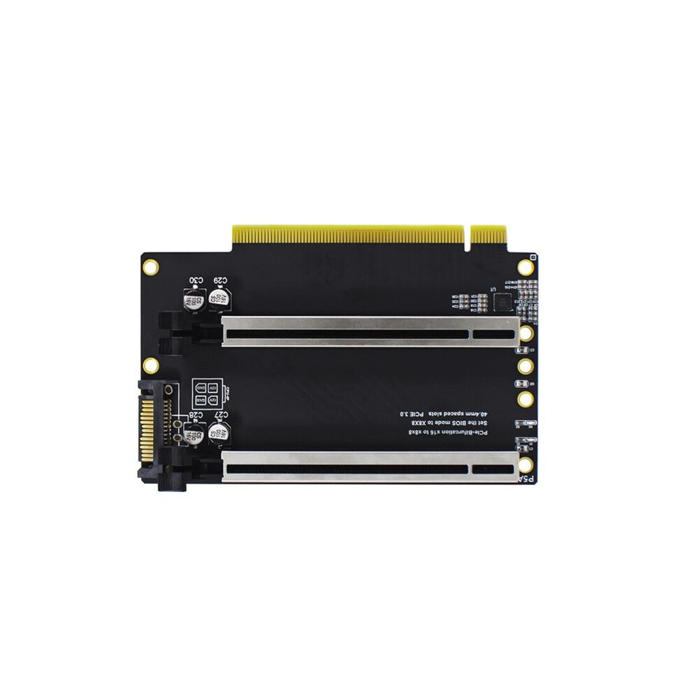 Pcie 3.0 X16 1 To 2 Expansion Card Gen3 Split Card Pcie X16 To X8x8 40.4Mm Spaced Slots Sata Pcie Heightened Version 4713540552354