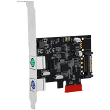 PCIE to PS/2 Expansion Card for PS2 Mouse Keyboard PCI-E Round Port Adapter for Desktop PC SATA PS2 Expansion Card