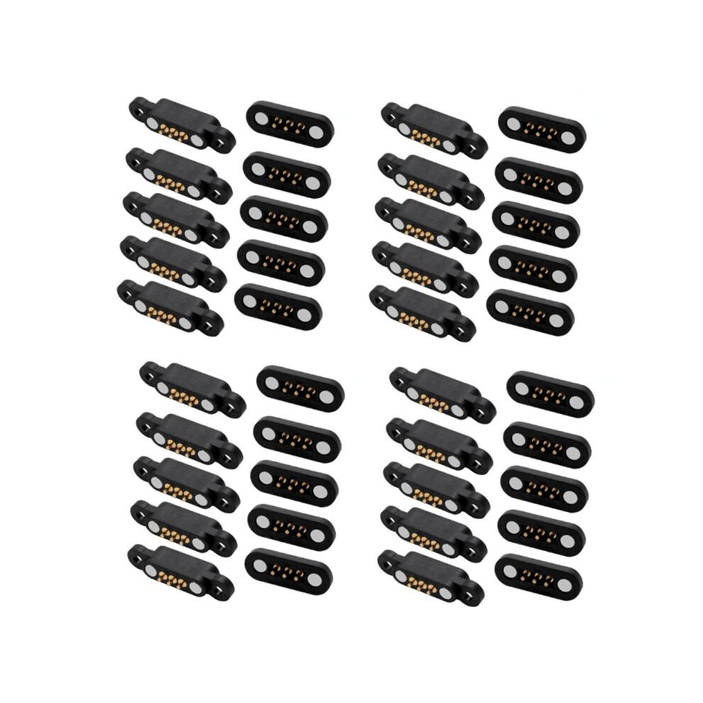 20Pairs 3Pin Spring Loaded Magnetic Pogo Pin Connector 3 Positions Magnets Pitch 2.3Mm Through Holes Male Female Probe 4712280609205