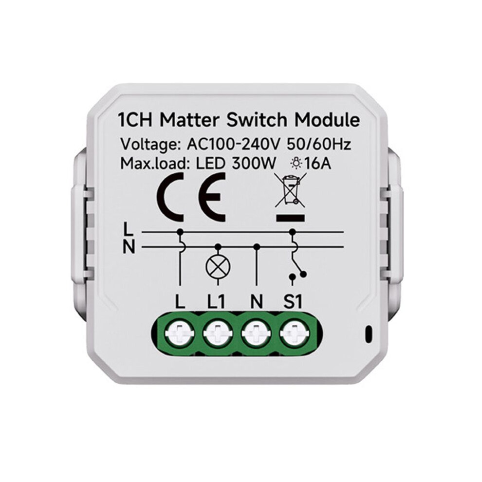 1 Gang Matter WiFi Switch Module Smart Home Relay Automation Breaker Work with Homekit Smartthings Alexa Google Home 1CH