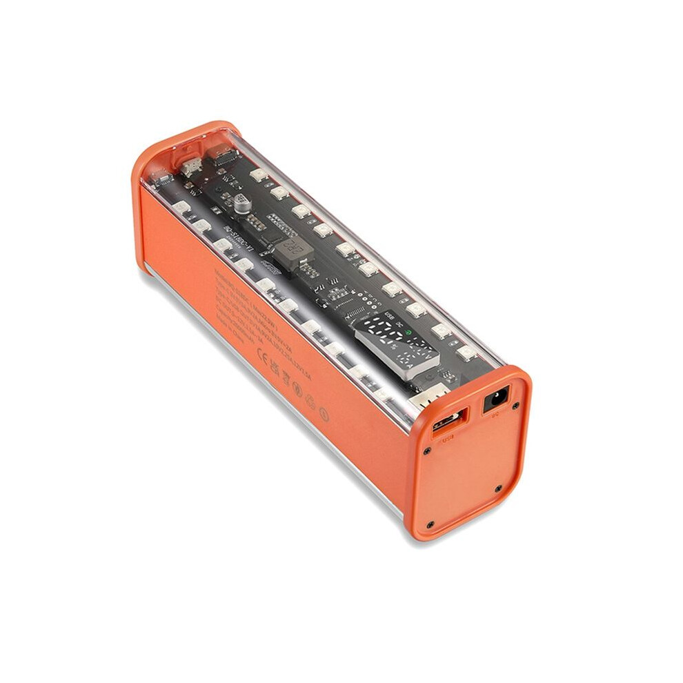8 Slots 18650 Power Bank Case 22.5W Fast Charging Diy Battery Box Digital Display Usb Type C Dc5.5x2.1 Output Orange 4712280608932