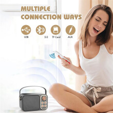 Portable Karaoke Machine with RGB LED Lights Wireless Microphones HIFI Stereo Surround Voice Effects for Parties