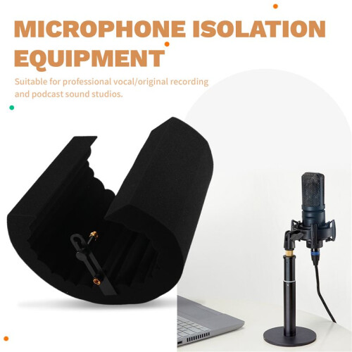 Microphone Isolation Shield Studio Recording Mic Filter Mic Sponge Soundproof Shield 2