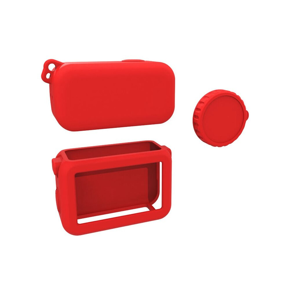 Silicone Case For Dji Osmo Nano With Lens Cap Dirt-Proof Protective Case For Dji Osmo Nano Action Camera Red 4714253886446