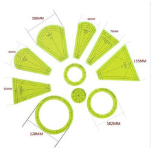 Dresden Quilting Template Set, Sewing Patchwork Ruler, DIY Sewing Ruler Template Patchwork Tool (10 Pieces)