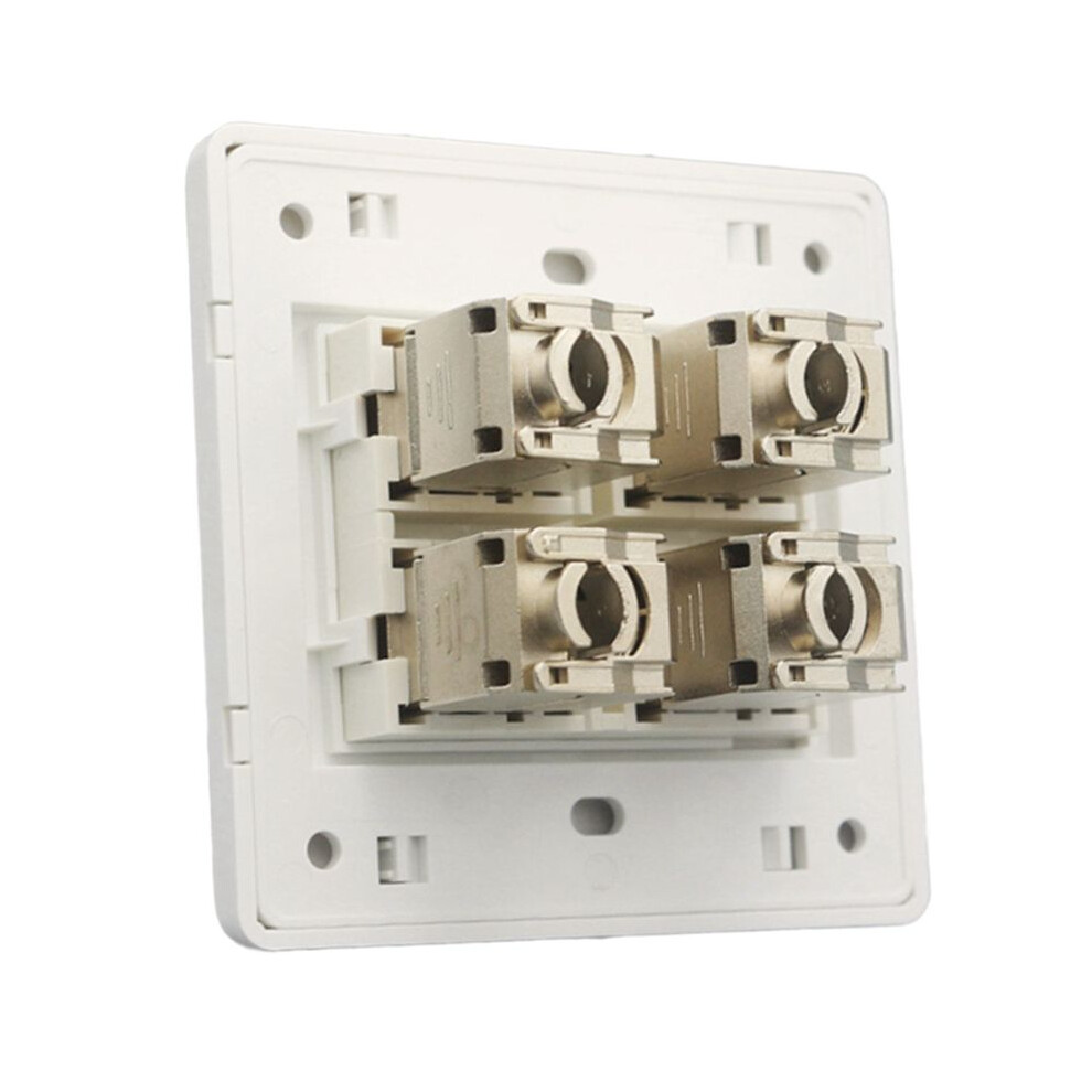 4 Sockets Cat6a Rj45 Faceplate Lan Network Outlet Jack Shielded Ethernet Wall Panel Board 86X86mm Network Installation 4712208853765