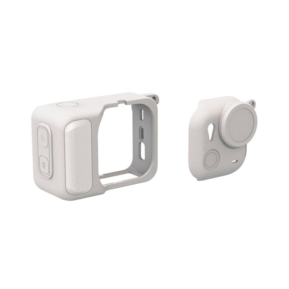 Silicone Case For Insta360 Go Ultra With Lens Cap Case Dirt-Proof Protective Case For Insta360 Go Ultra Action Camera B White 6133869964283