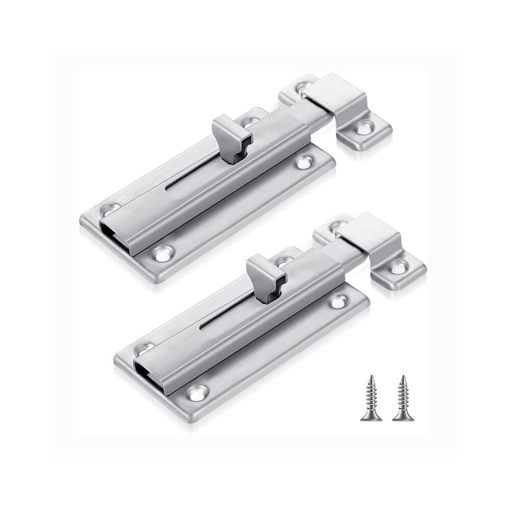 2Pcs Stainless Steel Slide Bolt Latch, Bathroom Stall Door Latch With Screw,Slide Locks For Inside Door Stall Hardware 4713341912371