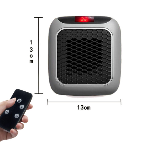 Mini Portable Heater, Plug in Heater, 800W 2 Mode PTC Ceramic Heaters Timer Overheating Protection Remote Control 2