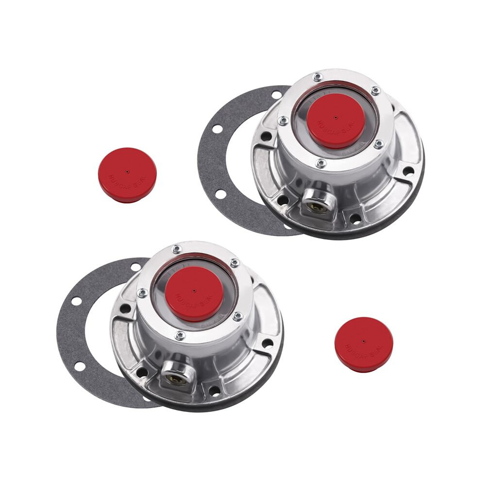 343-4024 Trailer Hub Caps For Stemco,Aluminum Hub Cap For Trailer Axle With Extra 4 Rubber Plugs And Gaskets(Pack Of 2) 6134064304928