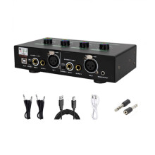 Mini Headphone Amplifier 2 Channels Stereo Audio Amplifier with Power Adapter Earphone Amp Charging Version
