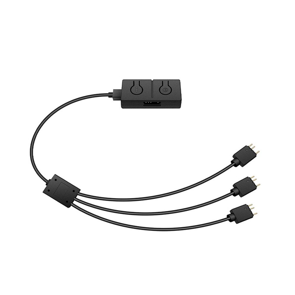 5V/3Pin Add-Rgb To 12V/4Pin Adapter With 3-Way Splitter 5V Argb To 12V Rgb Converter Sync With Motherboard 4711651003321