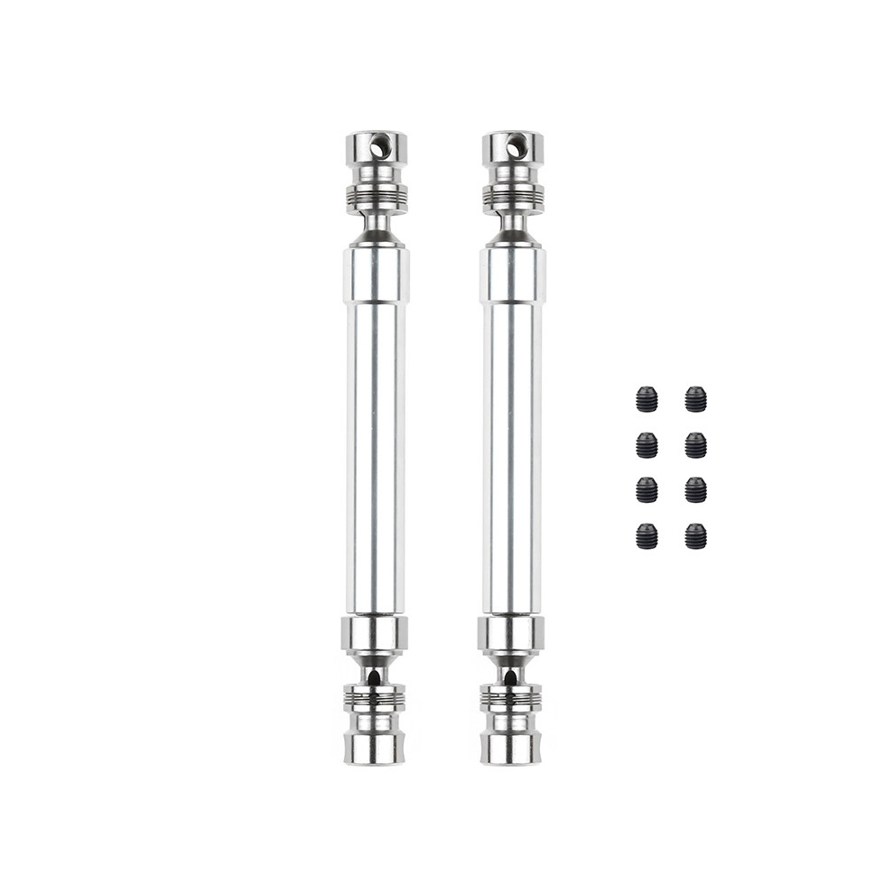2Pcs Metal Cvd Drive Shaft 110-160Mm For 1/10 Rc Rock Crawler Axial Scx10 90046 Traxxas Trx4, Silver 4712289205415