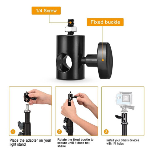 4PCS Light Stand Adapter Rapid Adapter Convert Multi Functional Adapter, Light Stand Tip Boom Arm Photography Accessory 1