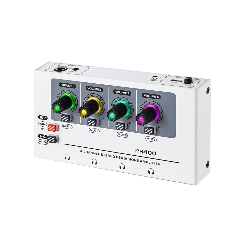 Ph400 4-Channel Stereo Headphone Amplifier,Distribution System Maximum Push Of 600 Ohm Headphones Rgb Lighting Effect 4711734652781