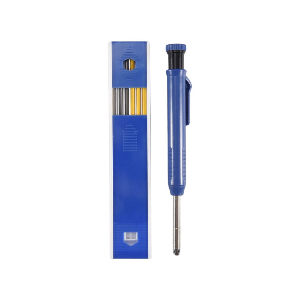 Long Nosed Streak Welders Pencil With 7Pcs 2.8Mm Refills Built-In Sharpener,For Pipe Fitter Welder Steel Construction 4713599045074