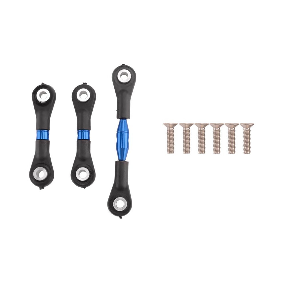 3Pcs Metal Steering Rod Link Rod Tie Rod For Tamiya Tt-01 Tt01 1/10 Rc Car Upgrade Parts Accessories, Blue 4713616132404