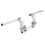 Adjustable Motorcycle Handlebars Handle Bar, Detachable Steering Hangers Handle Bars System for 125cc Scooter Silver 1