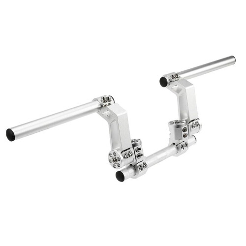 Adjustable Motorcycle Handlebars Handle Bar, Detachable Steering Hangers Handle Bars System for 125cc Scooter Silver