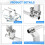 Adjustable Motorcycle Handlebars Handle Bar, Detachable Steering Hangers Handle Bars System for 125cc Scooter Silver 6
