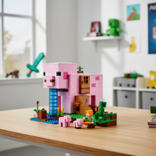 Minecraft The Pig House Building Blocks Set, Educational Creative Toys with Minifigures for Kids, Birthday Christmas Gift Fit for LEGO