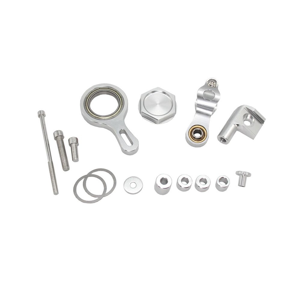 Motorcycle Steering Stabilizer Damper Mounting Support Bracket Kit For Yamaha Yzf R1 2002-2017 Yzf R6 2006-2020 Silver 6133340722784