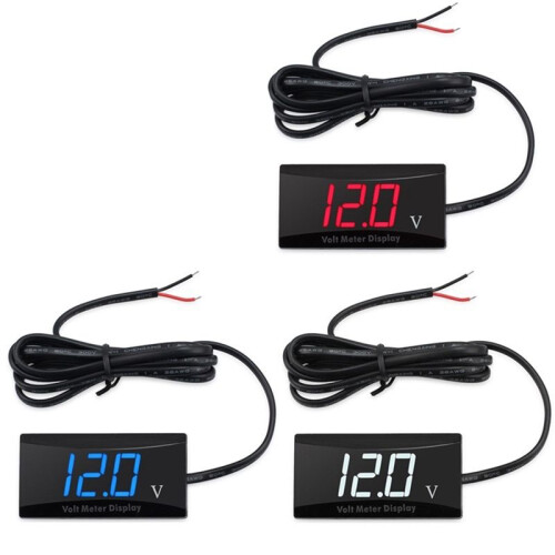 12V Battery Voltmeter Display Digital Voltmeter LED Indicator Universal for Car Motorcycle Voltage Meter Red Light 2