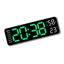 Adjustment Brightness LED Digital Wall Clock with Temperature-B