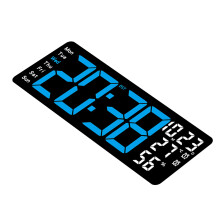Large Screen LED Wall Clock with Remote Control-Blue