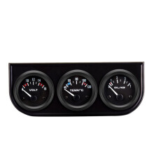 Three-in-One Car Instrument Water Temperature Oil Pressure Voltage 2 Inches 52MM Three-in-One Triple Meter with Sensor