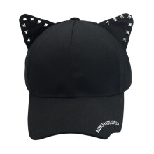 Casquettes de Baseball avec oreilles de chat et tĂŞte de-Noir
