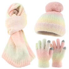 Ensemble de gants et écharpe tricotés colorés, accessoires-pinka