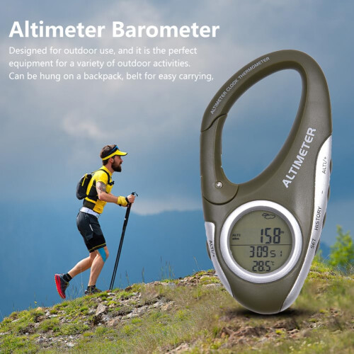Barometer for Hiking, Multifunctional Electric Altimeter with Clock 2