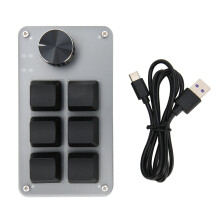 Multifunktionale mechanische Tastatur, 6-Tasten-Mini-Makro-Pad aus blauem ABS für Gaming und Büro, programmierbares Tastenfeld mit integriertem