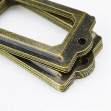 (As show, One size) 12PCS Antique Brass Metal Label Pull Frame Handle File Name Card Holder