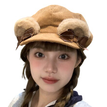 Chapeau de peintre d'oreille de chaton, béret, chapeau-Kaki