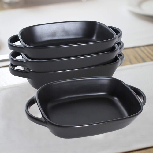 4 Set Small Ceramic Baking Dish for Roasting Lasagna 7'x5' 2
